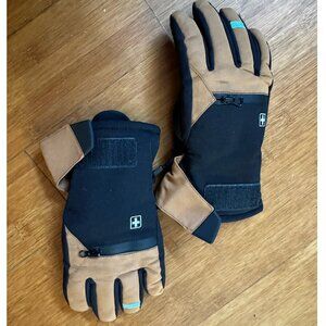 Swiss Tech black and tan warm winter gloves child size S/M